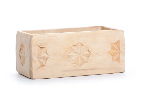 Caixa de madeira, isolada sobre fundo branco — Fotografia de Stock