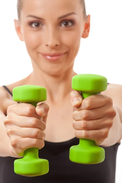 Frau macht Fitnesstraining — Stockfoto