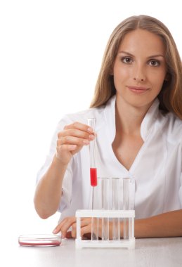 kan örneği doktor el ile test tüpü