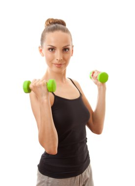 Kadın spor yapıyor.