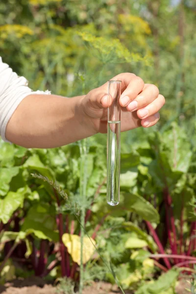 Onderzoeker testen van de kwaliteit van het water — Stockfoto