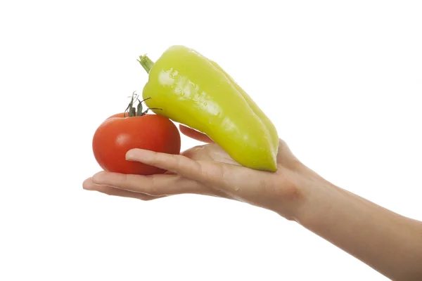 Legumes na palma da mão, isolados — Fotografia de Stock