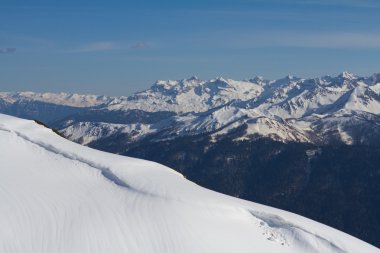 Krasnaya Polyana 'daki Dağlar, Soçi, Rusya