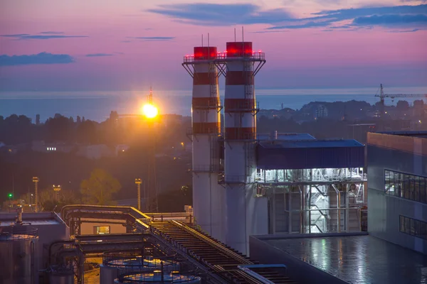 Csövek a hőerőmű — Stock Fotó