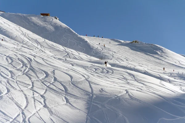 Freeride, tracks on a slope — Stock Photo, Image