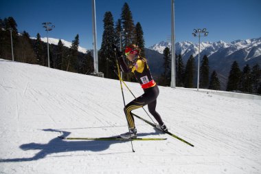 Sochi, Rusya Federasyonu - 7 Mart: Dünya Kupası Biatlon sochi üzerine 7 Mart 2013 yılında. kombine Kayak-Biatlon kompleksi 