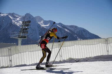 Sochi, Rusya Federasyonu - 7 Mart: Dünya Kupası Biatlon sochi üzerine 7 Mart 2013 yılında. kombine Kayak-Biatlon kompleksi 