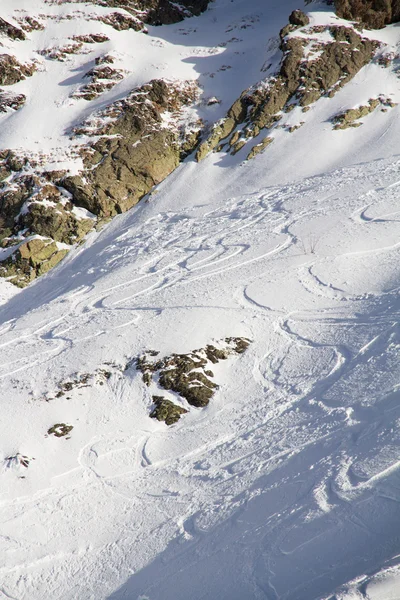 Freeride, pistas en una pendiente . —  Fotos de Stock