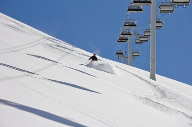 derin toz, aşırı freeride kayakçı