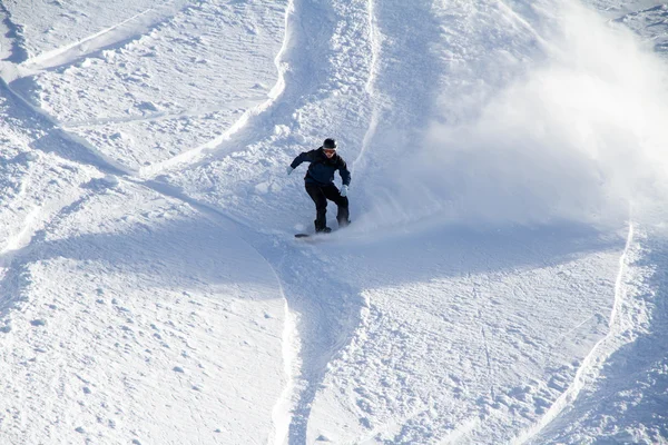 Snowboard freeride v horách — Stock fotografie