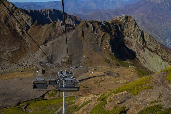 Chairlift in mountains of Krasnaya Polyana — Stock Photo, Image