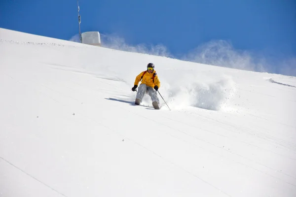 Skier in deep powder, extreme freeride — Stock Photo, Image