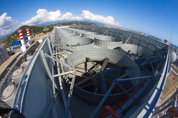 Endüstriyel havalandırma sistemi, çatı bitkinin — Stok fotoğraf