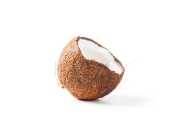 Beyaz arkaplanda hindistan cevizi