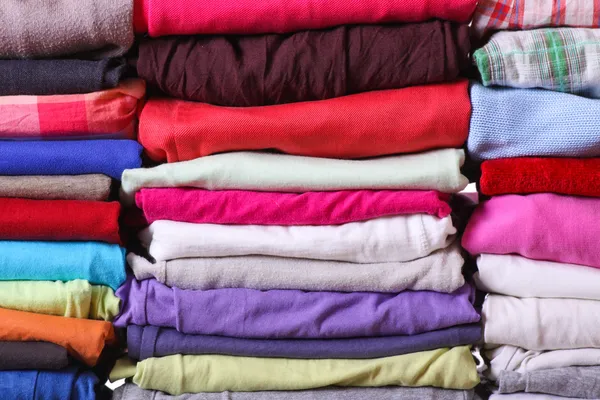 Pile of colorful clothes — Stock Photo, Image