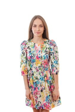 izole elbiseli genç kadın