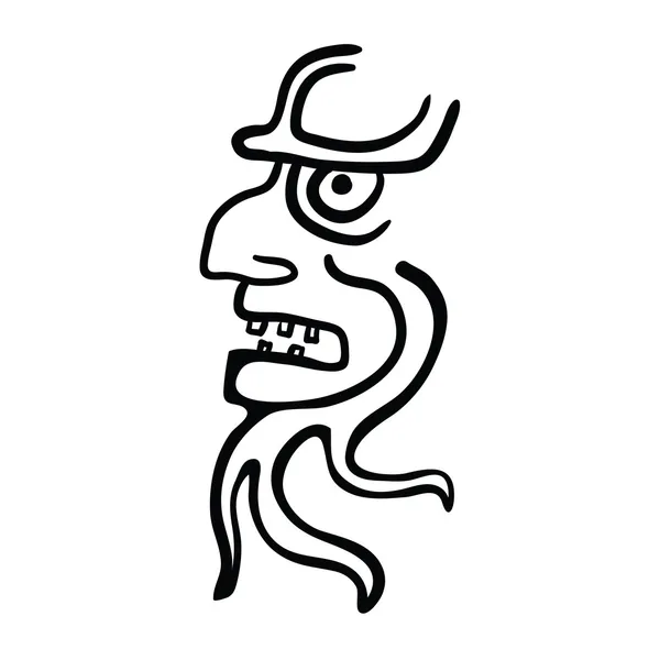 Visage dans le style des Indiens Mayas, illustration vectorielle — Image vectorielle