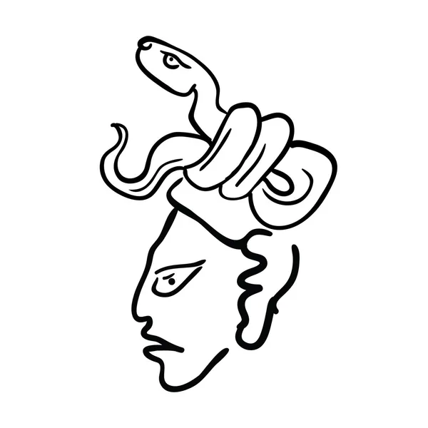Fața în stilul indienilor mayași, ilustrație vectorială — Vector de stoc