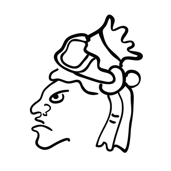 Rostro en estilo de indios mayas, ilustración vectorial — Archivo Imágenes Vectoriales
