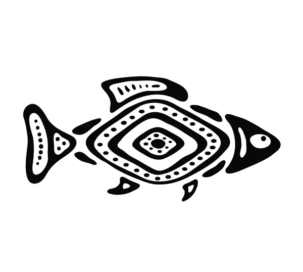 Fisch im heimischen Stil, Vektorillustration — Stockvektor