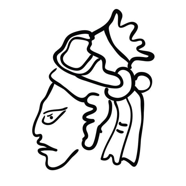 Visage dans le style des Indiens Mayas, illustration vectorielle — Image vectorielle