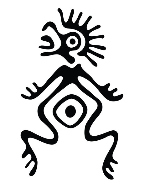 alien in native style, vector illustration