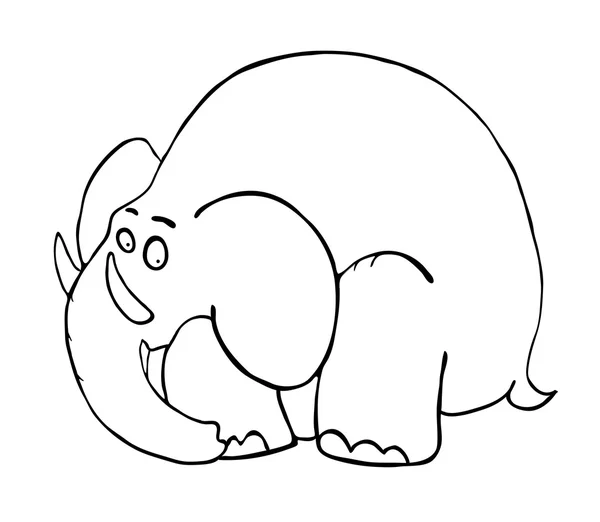 Elefante de dibujos animados, vector — Vector de stock