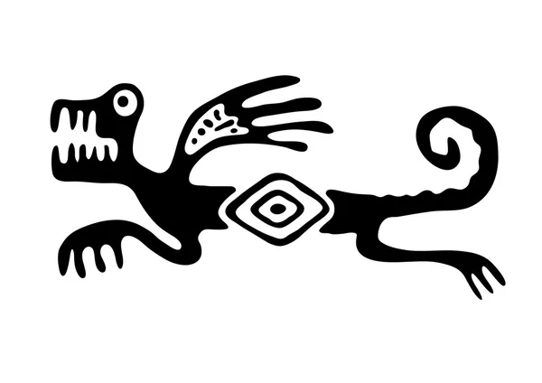 Ящерица или дракон в родном стиле — стоковый вектор