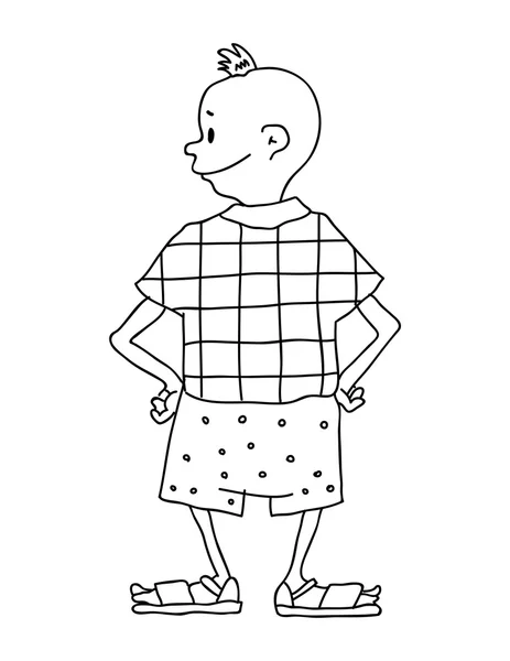 Jongen in korte broek, vectorillustratie — Stockvector