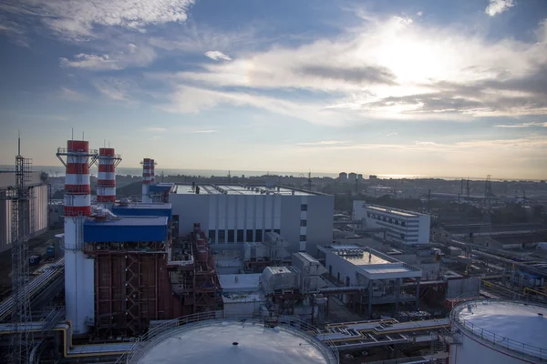 Pipes of thermal power plant — Stock Photo, Image