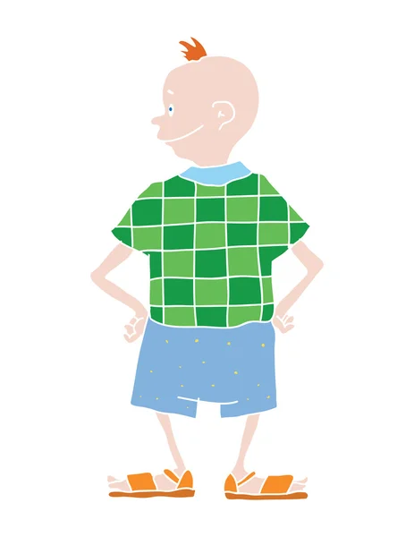 Niño en pantalones cortos, ilustración vectorial — Vector de stock