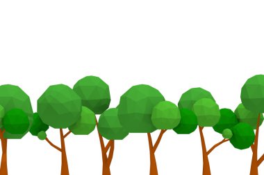 üç boyutlu düşük Poli ağaçlar,