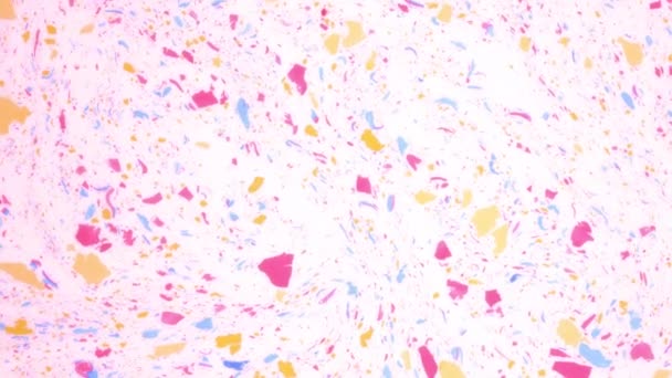 Heldere veelkleurige vlekken op het witte oppervlak van de vloeistof. Abstract verf inkt, psychedelische achtergrond voor VJ. — Stockvideo