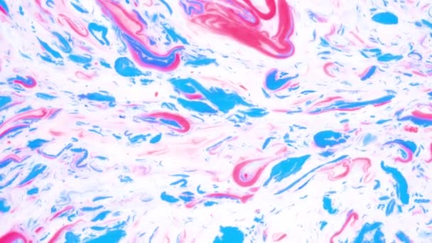 Abstract gekleurde achtergrond beelden. Vlekken verf op het water. Ebru kunst, gemarmerd effect. — Stockvideo