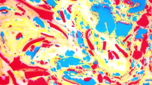 Absztrakt színes háttérfelvételek. Festékfoltok a vízen. Ebru művészet, márványhatás. — Stock videók