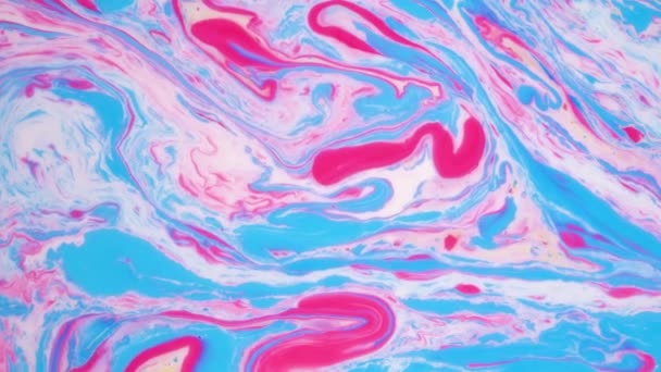 Abstraktes farbiges Hintergrundmaterial. Farbflecken auf dem Wasser. Ebru-Kunst, marmorierter Effekt. — Stockvideo