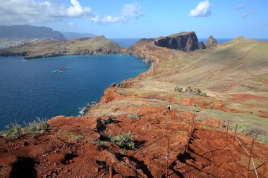 Colorful landscape and rocky cliffs at Ponta de Sao Lourenco Peninsula, located on the East coast of Madeira Island, Portugal