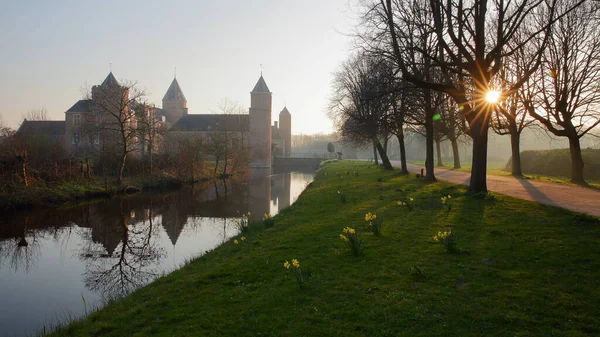 Reflections Westhove Castle Located Nature Reserve Manteling Domburg Zeeland Netherlands — Fotografia de Stock