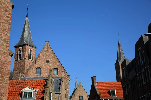 Middeleeuwse Historische Architectuur Met Torentjes Rond Abdij Van Middelburg Zeeland — Stockfoto