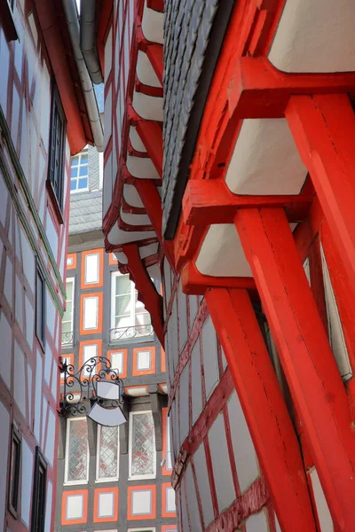 Традиционные Деревянные Средневековые Дома Средневековом Городе Лимбург Дер Лан Гессен — стоковое фото