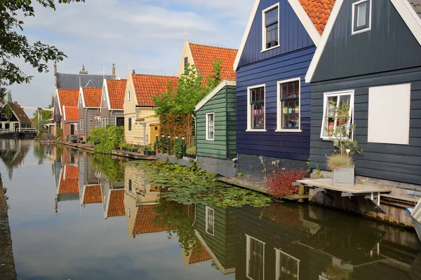 Colorful Historic House Facades Rijp Alkmaar North Holland Netherlands Reflected — Photo