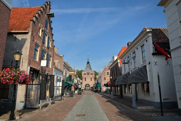 Traditional Historic Medieval Houses Main Street Vischpoortstraat Old Picturesque Fortified — 스톡 사진