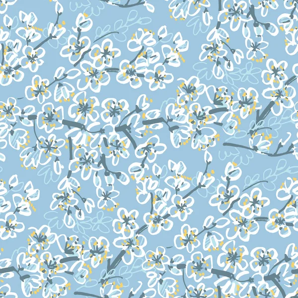 Printemps Sakura Fleur Motif Sans Couture Pour Fond Tissu Textile — Image vectorielle