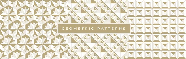 Ensemble Motifs Géométriques Sans Couture Géométrie Abstraite Motif Impression Graphique — Image vectorielle