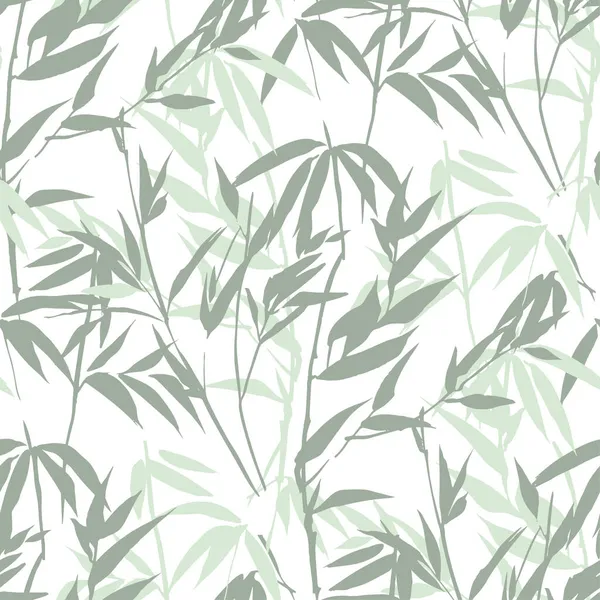 Kézzel Rajzolt Könnyű Bambusz Levelek Vázlat Zökkenőmentes Minta Levél Textil — Stock Vector