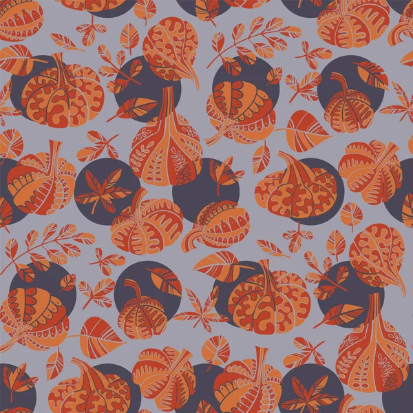 Modern Pumpkin Seamless Pattern Background Fabric Textile Wrap Surface Web — Stock Vector