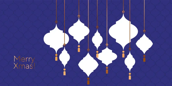 Weihnachtskugeln Arabesken Formen Für Karte Kopfzeile Einladung Poster Soziale Medien — Stockvektor