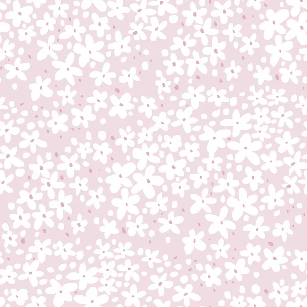 Zartes Einfaches Naives Gänseblümchenmuster Für Hintergrund Stoff Textil Verpackung Oberfläche — Stockvektor