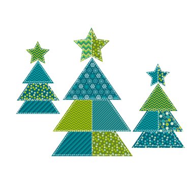 Yama biçimi vektöründe Noel ağaçları