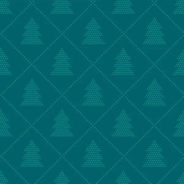 木とラコニック控えめなクリスマスベクトルシームレスなパターン Xmas現代報告書 クリスマスの水玉模様 クリスマスツリー 簡易包装紙 — ストックベクタ